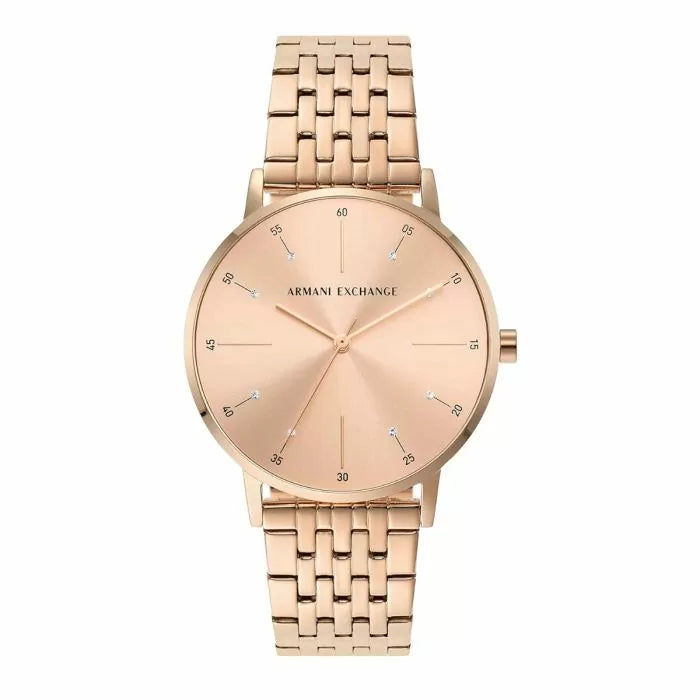 Armani Exchange Quartz Rose Gold Dial Women Watch