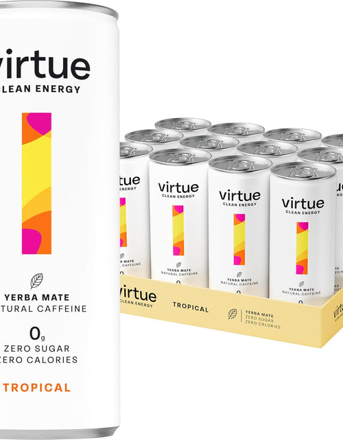 Load image into Gallery viewer, Virtue Yerba Mate - Natural Energy Drink - Sugar Free, Zero Calories, Vegan, Keto Friendly, Gluten Free - 12 x 250ml (Tropical) Tropical
