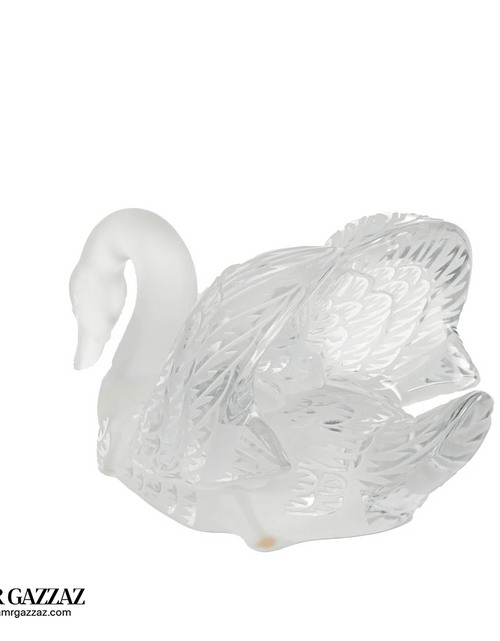 Load image into Gallery viewer, Lalique Swan Sculpture Head Up Clear

