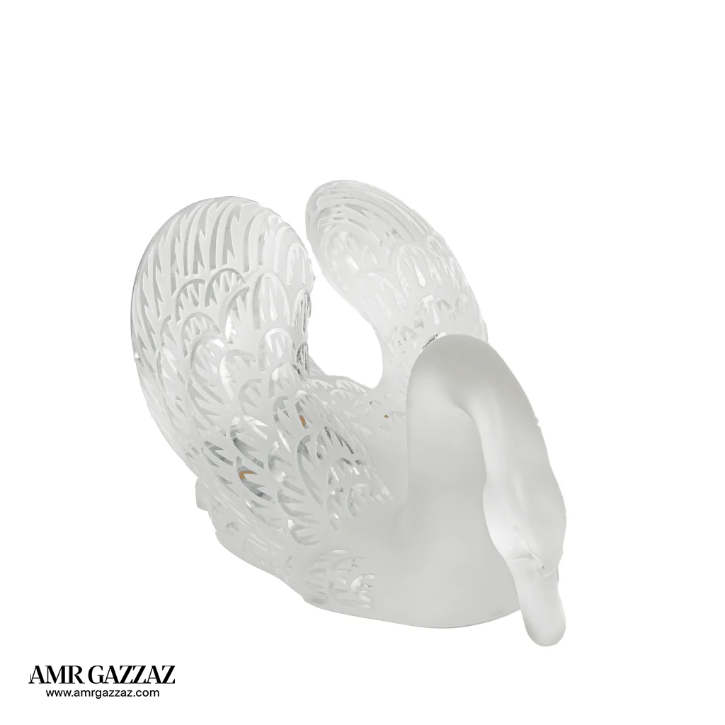 Lalique Swan Sculpture Head Up Clear