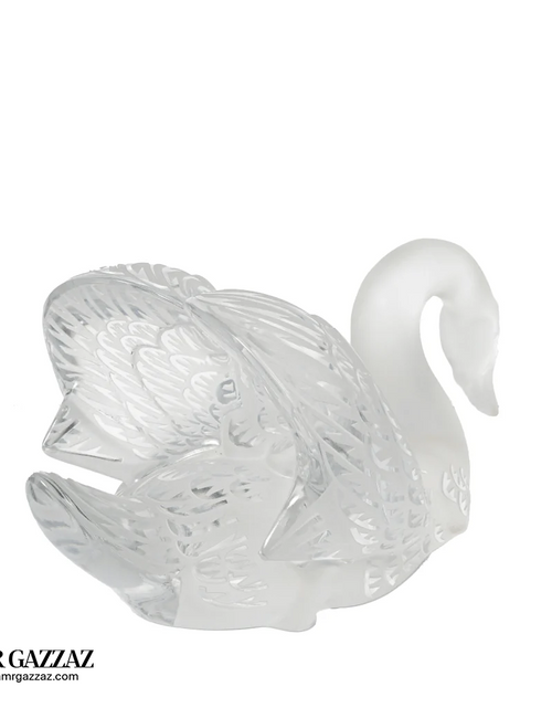Load image into Gallery viewer, Lalique Swan Sculpture Head Up Clear
