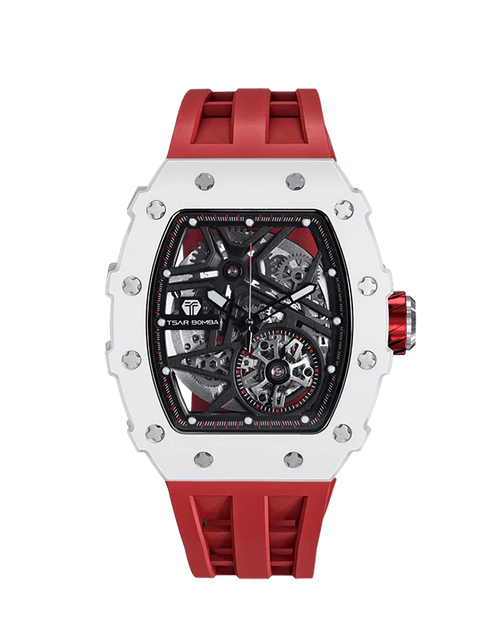 تحميل الصورة إلى عارض المعرض، ساعة Elemental Series-Ceramic أوتوماتيكية TB8209C باللون الأحمر
