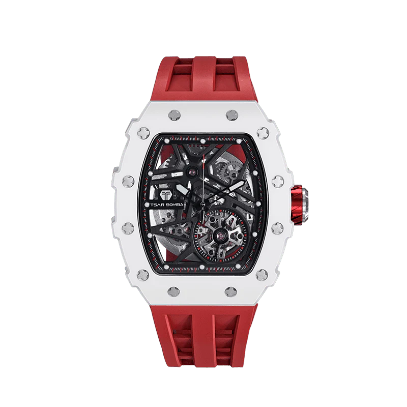 ساعة Elemental Series-Ceramic أوتوماتيكية TB8209C باللون الأحمر