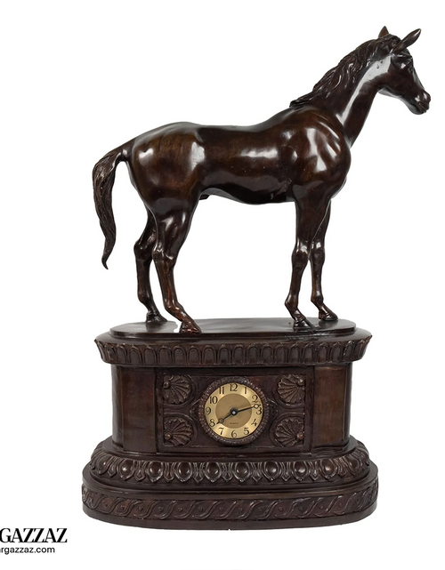 Load image into Gallery viewer, standing Horse Figurine in solid Bronze with bronze Base
