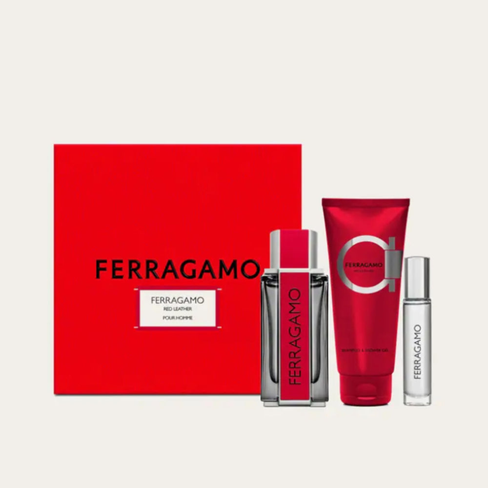 FERRAGAMO Red Leather Holiday`25 ( 100Ml + 15Ml + 100Ml Ssg) GIFT SET for Men