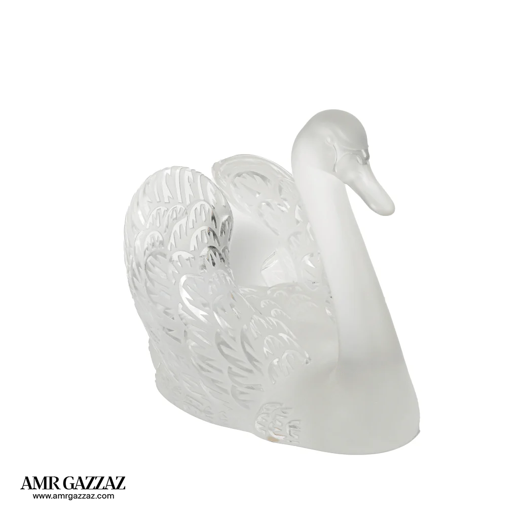 Lalique Swan Sculpture Head Down Clear