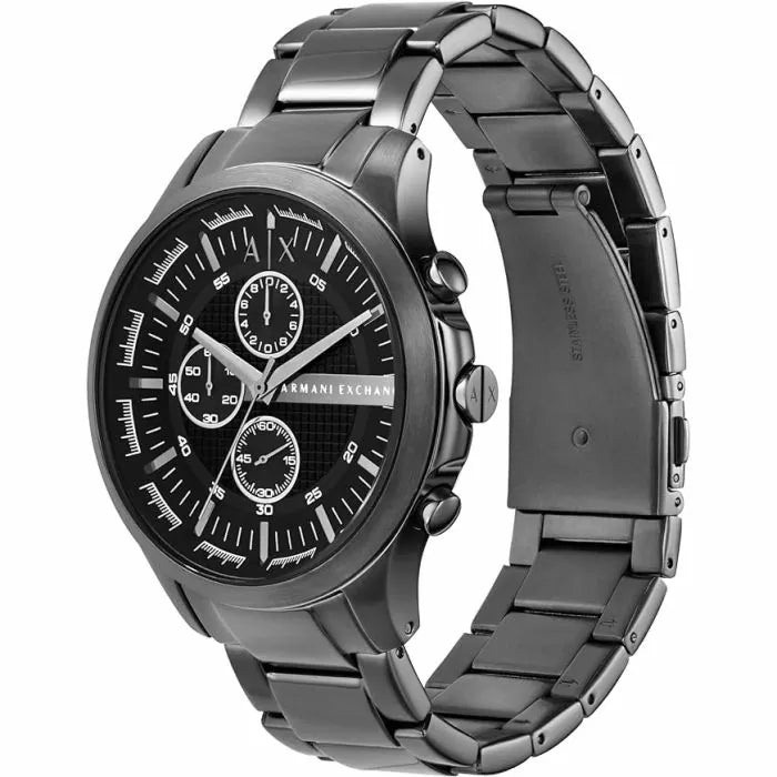 Armani Exchange Chronograph Watch for Men Steel Black