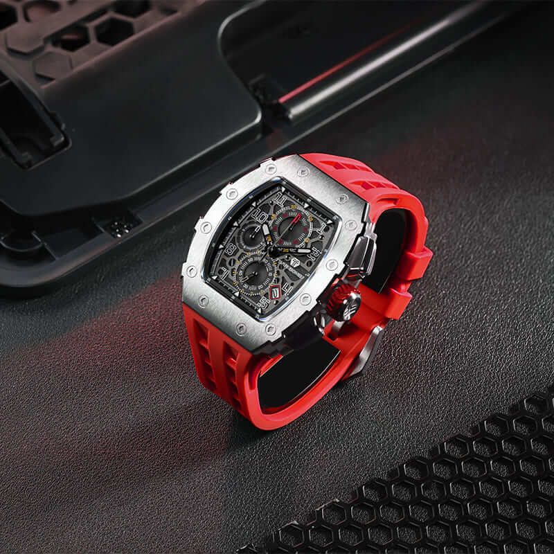 Elemental Series-Calendar Version TB8204Q Silver Red