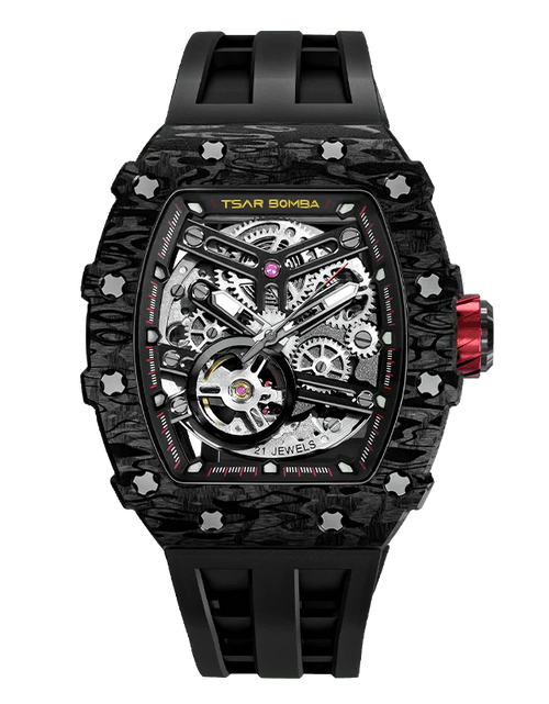 Load image into Gallery viewer, Elemental Series-Carbon Fiber Automatic Watch TB8208CF Cool Black

