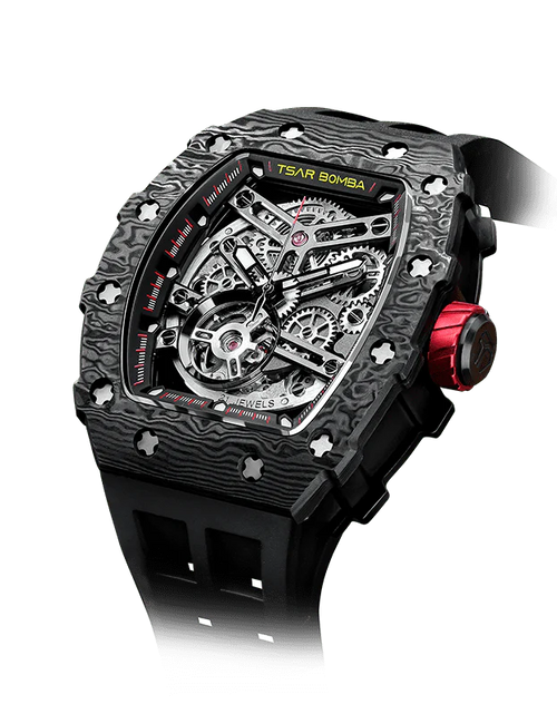 Load image into Gallery viewer, Elemental Series-Carbon Fiber Automatic Watch TB8208CF Cool Black
