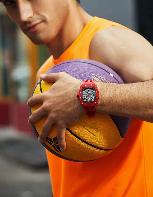 Load image into Gallery viewer, Elemental Series-Carbon Fiber Automatic Watch TB8208CF Bull Red
