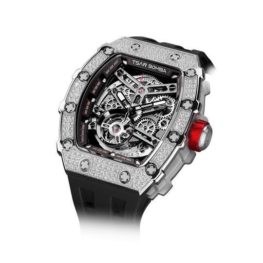 ساعة Elemental Series-Cubic Zirconia أوتوماتيكية TB8208D سوداء