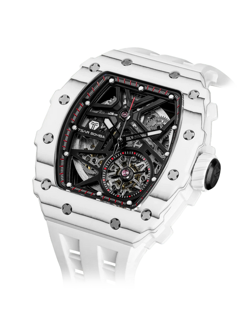 Load image into Gallery viewer, Elemental Series-Carbon Fiber Automatic Watch TB8209CF White Carbon Fiber
