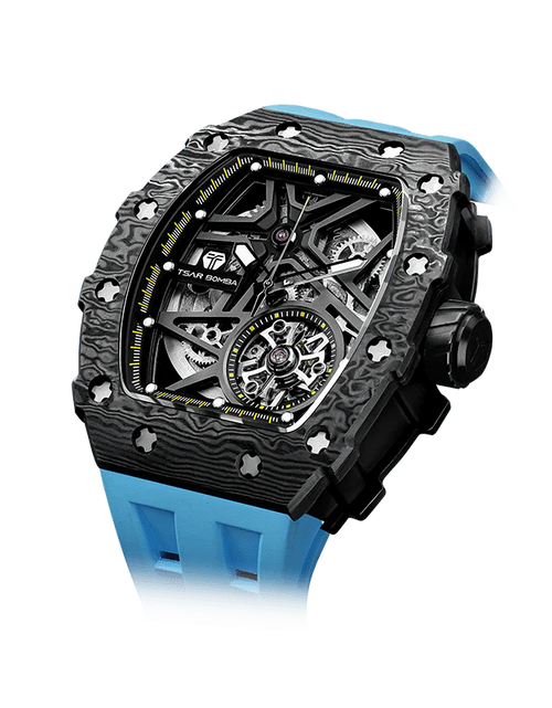 Load image into Gallery viewer, Elemental Series-Carbon Fiber Automatic Watch TB8209CF Black Blue Carbon Fiber
