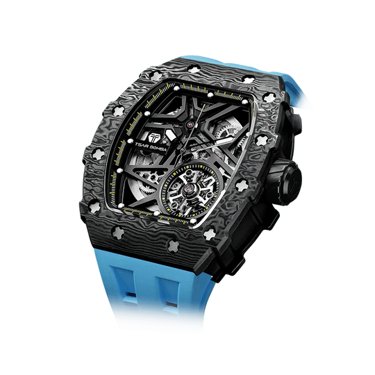 Elemental Series-Carbon Fiber Automatic Watch TB8209CF Black Blue Carbon Fiber