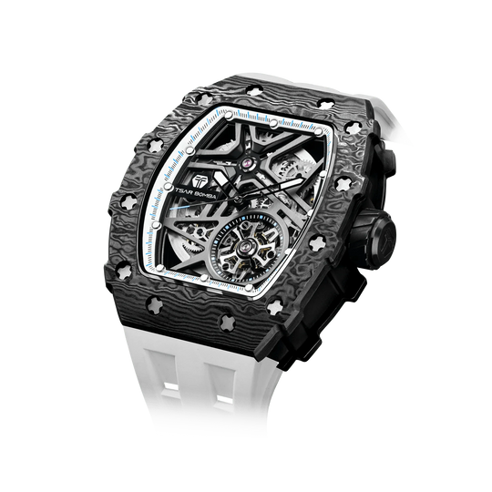 Elemental Series-Carbon Fiber Automatic Watch TB8209CF Black White Carbon Fiber