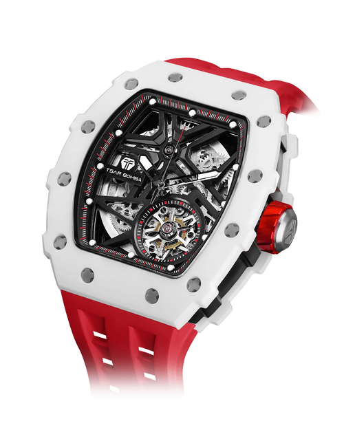 تحميل الصورة إلى عارض المعرض، ساعة Elemental Series-Ceramic أوتوماتيكية TB8209C باللون الأحمر
