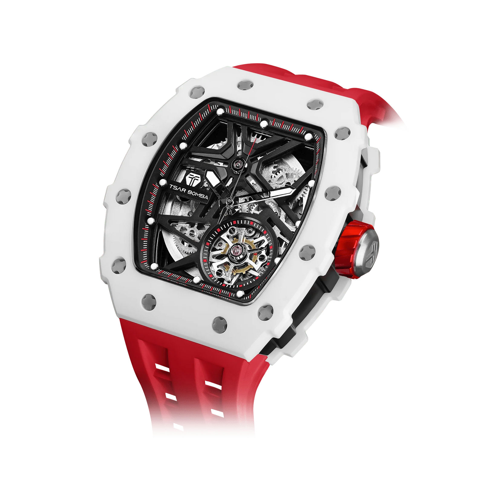 ساعة Elemental Series-Ceramic أوتوماتيكية TB8209C باللون الأحمر