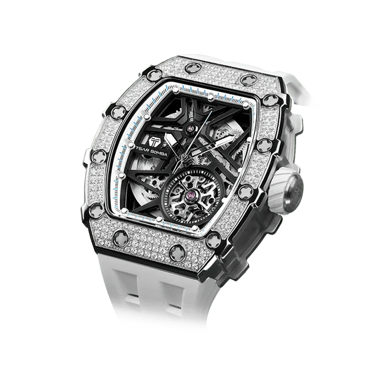 ساعة Elemental Series-Cubic Zirconia أوتوماتيكية TB8209D بيضاء