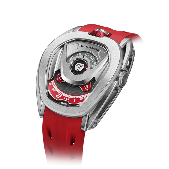 Reactor-Interchangeable Automatic Watch Silver Red