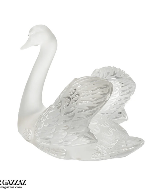 Load image into Gallery viewer, Lalique Swan Sculpture Head Up Clear
