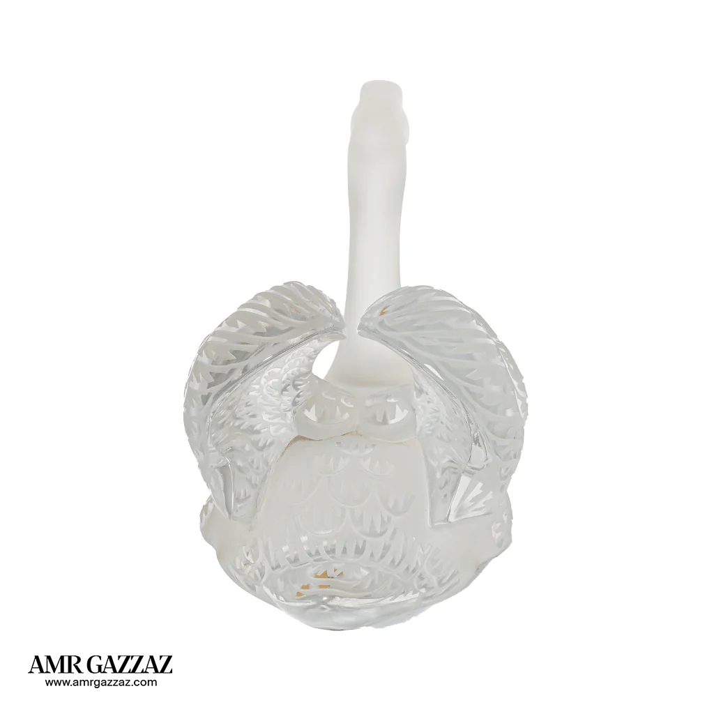 Lalique Swan Sculpture Head Up Clear