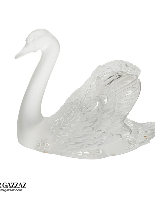 Load image into Gallery viewer, Lalique Swan Sculpture Head Up Clear
