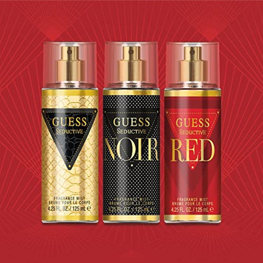 مجموعة هدايا GUESS Trio Frag Mist 3*125 مل (سيداكتيف + نوار + أحمر للنساء)