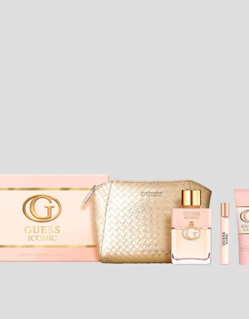 تحميل الصورة إلى عارض المعرض، مجموعة هدايا GUESS Iconic Women (100 مل EDP - 15 مل Ts - 100 مل Bl + Pouch) للنساء
