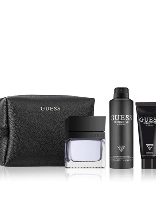 تحميل الصورة إلى عارض المعرض، مجموعة هدايا GUESS Seductive M (100 مل EDT - 100 مل Sg - 170G Bs + حقيبة) للرجال
