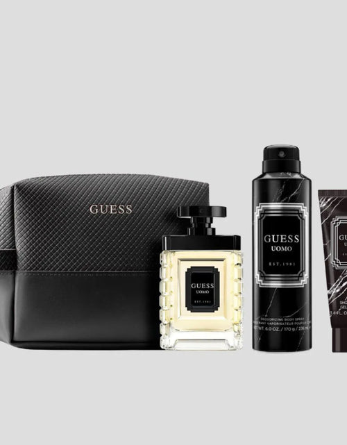 Load image into Gallery viewer, GUESS Uomo M (100Ml Edt + Sg 100Ml + Dbs 170G + Pouch) GIFT SET for Men
