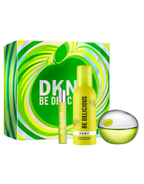 Load image into Gallery viewer, DKNY BE DELICIOUS (W) SET EDP 100ML + EDP 15ML + REFRESHING SHOWER MOUSSE 150ML
