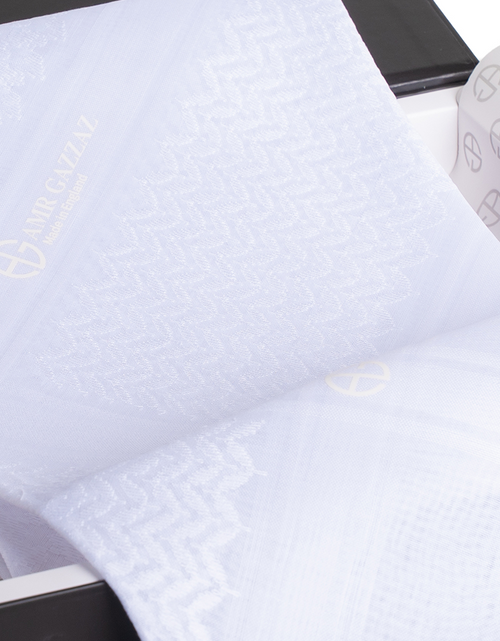 Load image into Gallery viewer, Amr Gazzaz English Shemagh classic white new 2026
