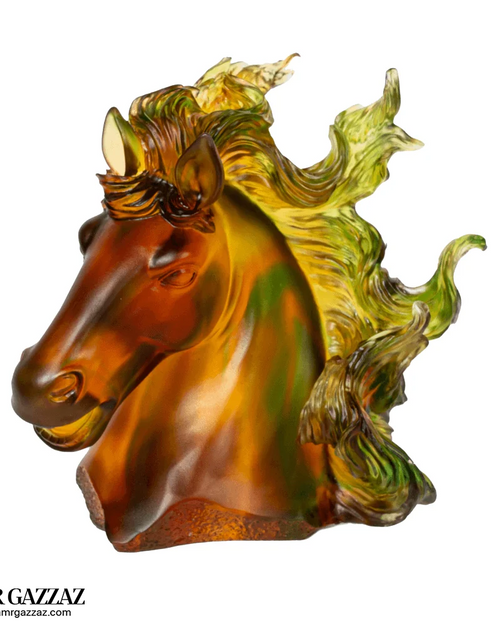 Load image into Gallery viewer, A PATE-DE-VERRE CRSTAL  HORSE HEAD
