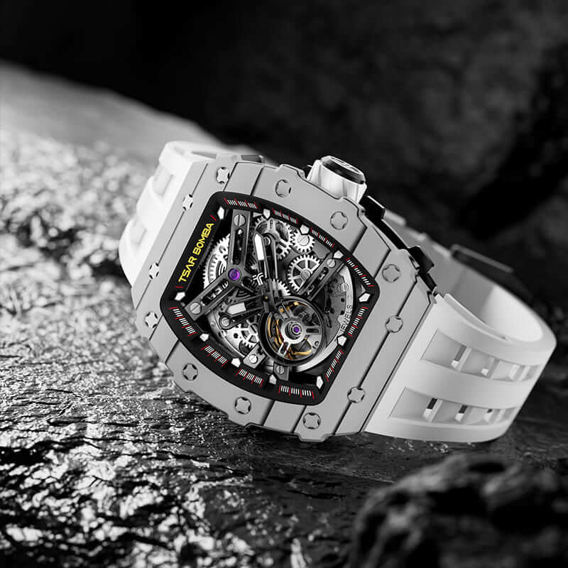 Elemental Series-Carbon Fiber Automatic Watch TB8208CF Elite White