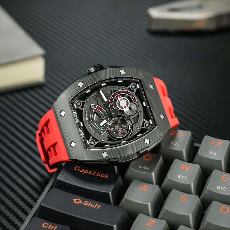 Elemental Series-Carbon Fiber Automatic Watch TB8210CF Passion Red