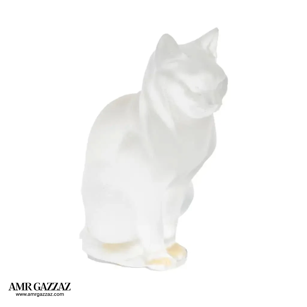 Crystal Lalique France Seated Cat