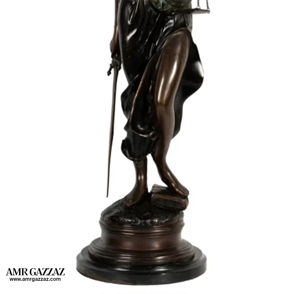 A bronze Justice Statue