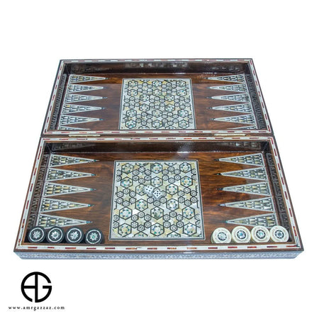 Handmade Oriental Backgammon & Chess Table