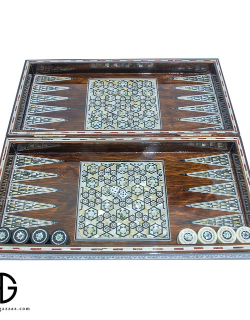 Load image into Gallery viewer, Handmade Oriental Backgammon &amp; Chess Table
