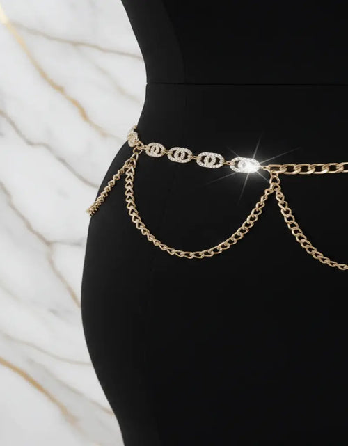 Load image into Gallery viewer, Evorinn Luxury Lightweight Rhinestone Chain Belt for Women
