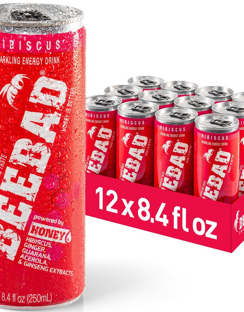 تحميل الصورة إلى عارض المعرض، BEEBAD Natural Hibiscus Sparkling Energy Drink Powered by Honey Guarana, Acerola &amp; Ginseng, 12 Count Hibiscus
