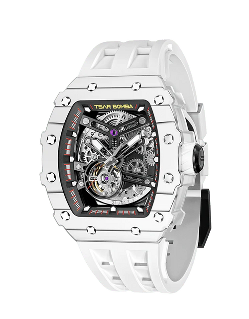 Load image into Gallery viewer, Elemental Series-Carbon Fiber Automatic Watch TB8208CF Elite White
