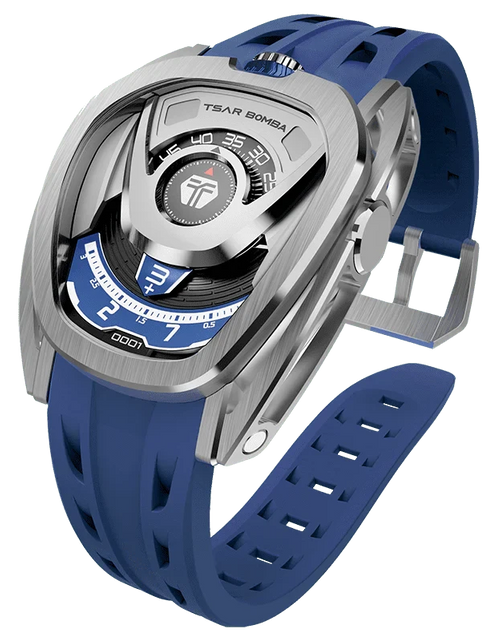 Load image into Gallery viewer, Reactor-Interchangeable Automatic Watch Silver Blue
