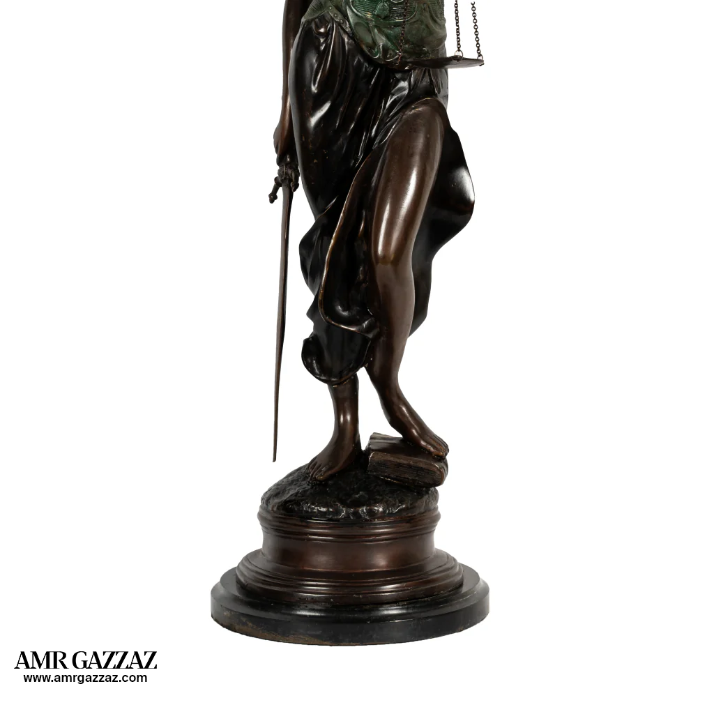 A bronze Justice Statue