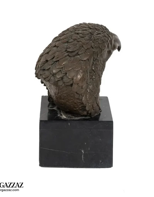 Load image into Gallery viewer, A Bronze Sculpture an Eagle Head on Marble Pedestal
