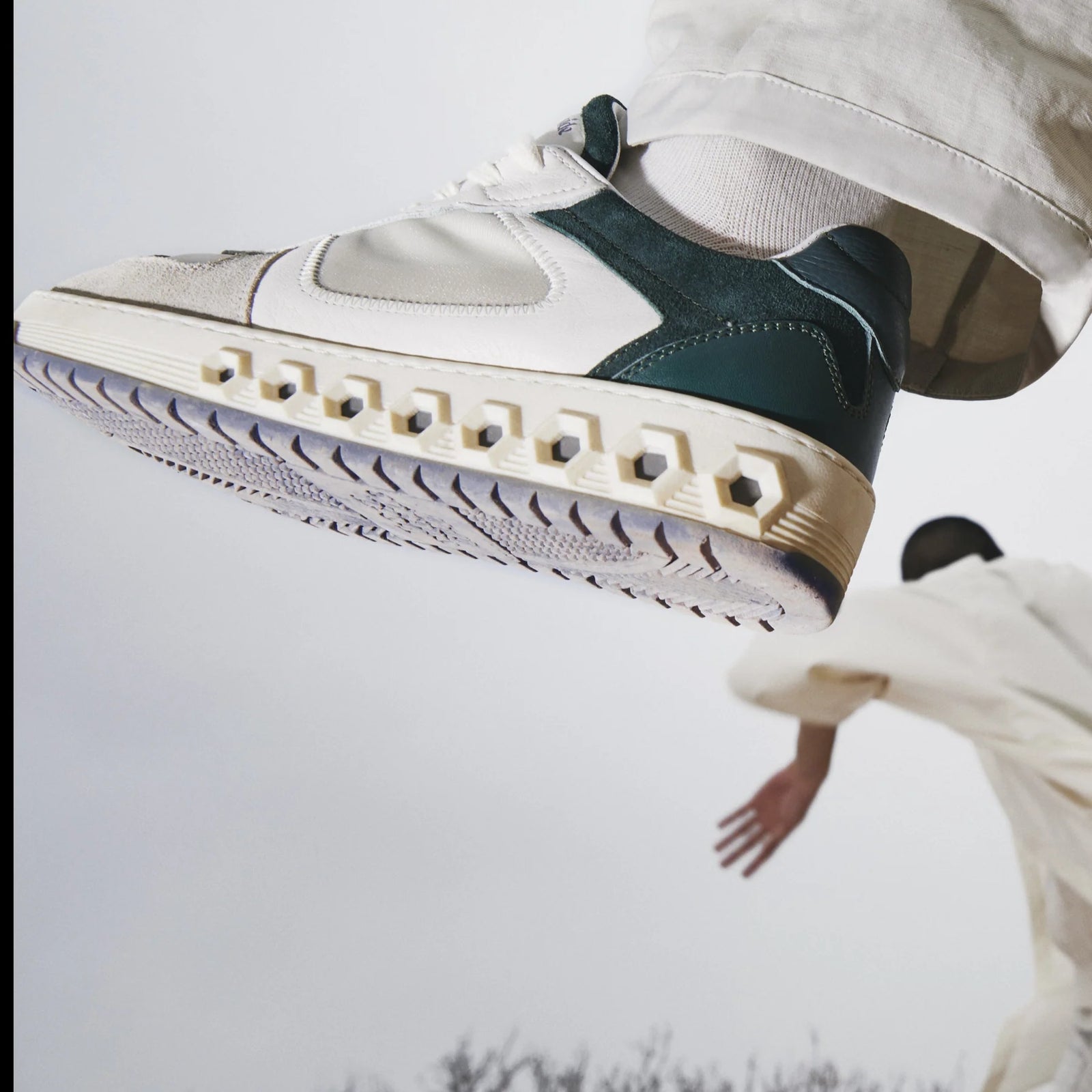 Sneaker 001 - White & Aurora Green | The most comfortable luxury sneaker