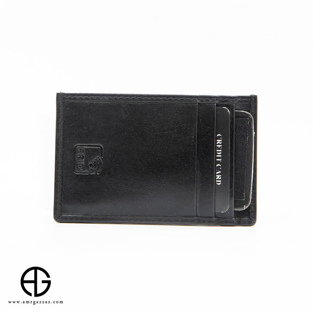 Black Leather RFID Card Holder AG-WL016
