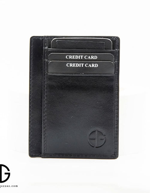 تحميل الصورة إلى عارض المعرض، Leather Vertical Card Holder with ID Winbdow AG-WL017
