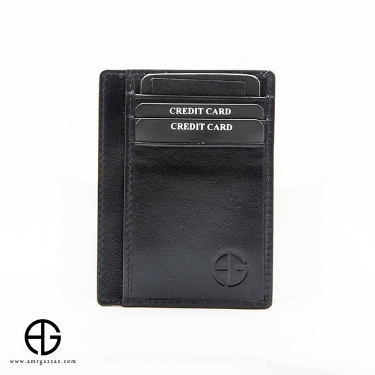 Leather Vertical Card Holder with ID Winbdow AG-WL017